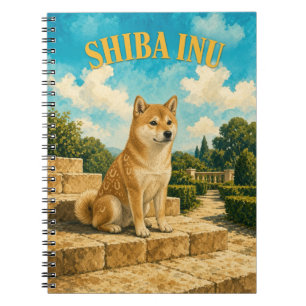 Shiba Inu, Vintage Watercolor Dog Art Notebook