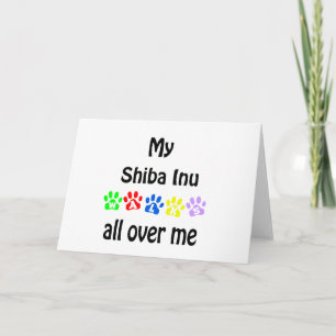 Shiba Inu Walks Design Holiday Card