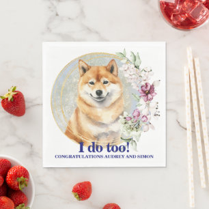 Shiba inu Wedding Napkins With Dogs Photo