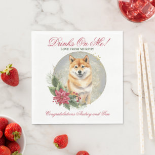 Shiba inu Wedding Napkins With Dogs Photo