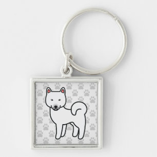 Shiba Inu White Key Ring