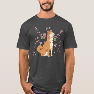 Shiba Inu with Beautiful Sakura Cherry Blossoms  T-Shirt