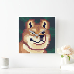 Shiba Pixel Art, Clock
