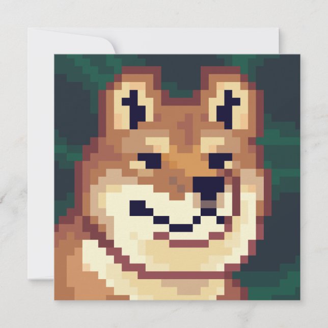 Shiba pixel art, Pixel Art, card (Front)