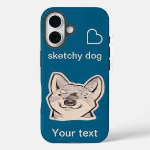 Shiba sketchy dog iPhone 16 case