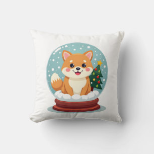 Shiba Snow Globe Cushion