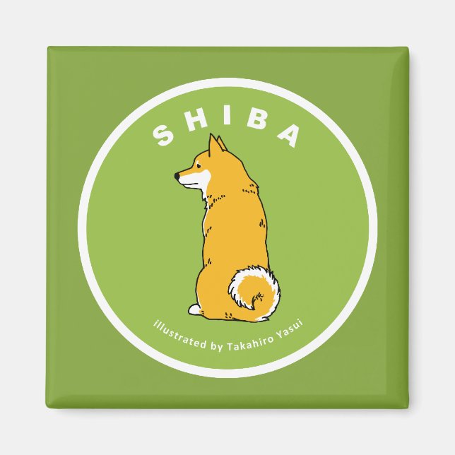 Shiba Square Magnet (Front)