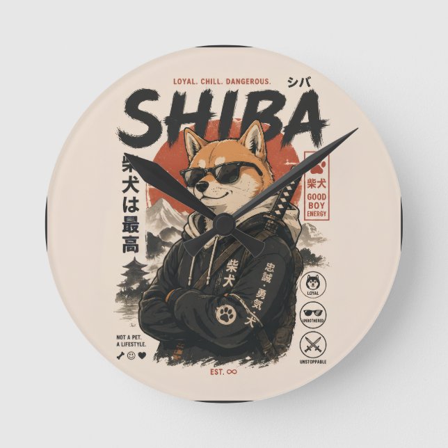 SHIBA THE PROTECTOR ROUND CLOCK (Front)