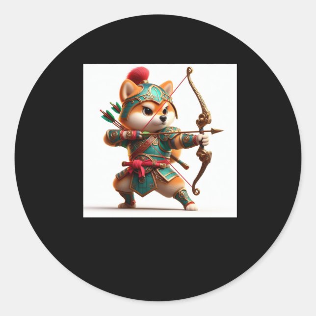 Shiba Warrior #10 Archer Sticker  (Front)