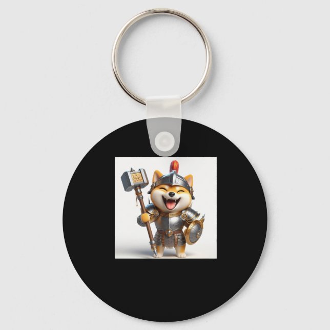 Shiba Warrior #5 Hammer Sticker  Key Ring (Front)