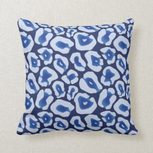 Shibori Blue Leopard Pattern Cushion