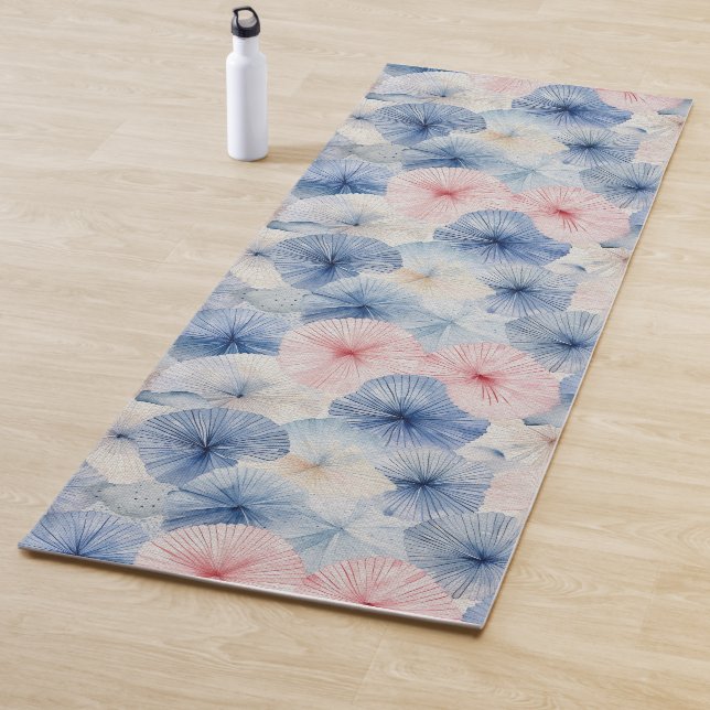 Shibori Blue Tie Dye Japan Traditional Pattern 10 Yoga Mat (In Situ)