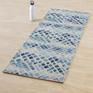 Shibori Blue Tie Dye Japan Traditional Pattern No4 Yoga Mat