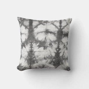 Shibori Fabric Boho Grey Pattern Tie Dye Pillow
