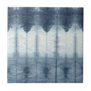 Shibori Indigio Print Ceramic Tile