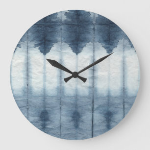 Shibori Indigio Print Large Clock