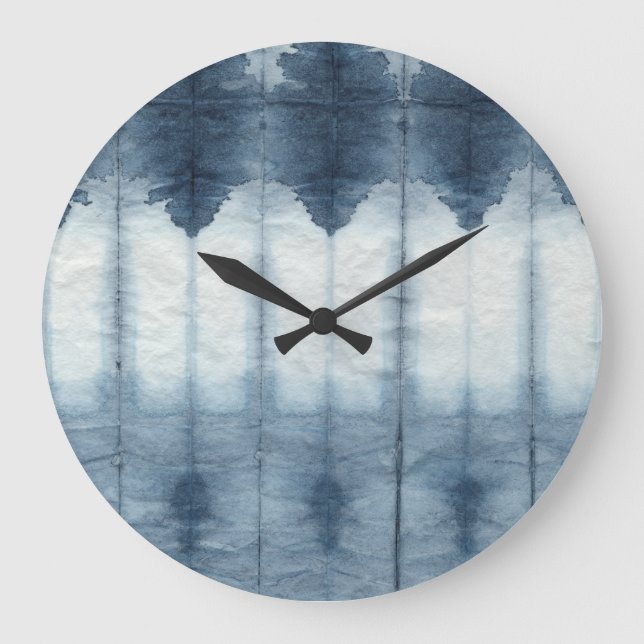 Shibori Indigio Print Large Clock (Front)