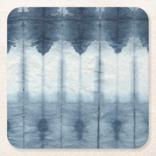 Shibori Indigio Print Square Paper Coaster