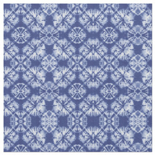Shibori Indigo Blue Tie Dye Abstract Pattern Fabric