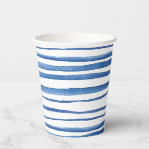 Shibori indigo blue white stripes Japanese tie dye Paper Cups