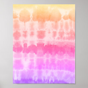 Shibori Purple Orange Bohemian Poster