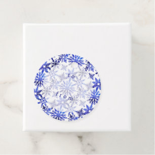 Shibori Tie Dye Indigo Blue Snowflakes Pattern Favour Tags