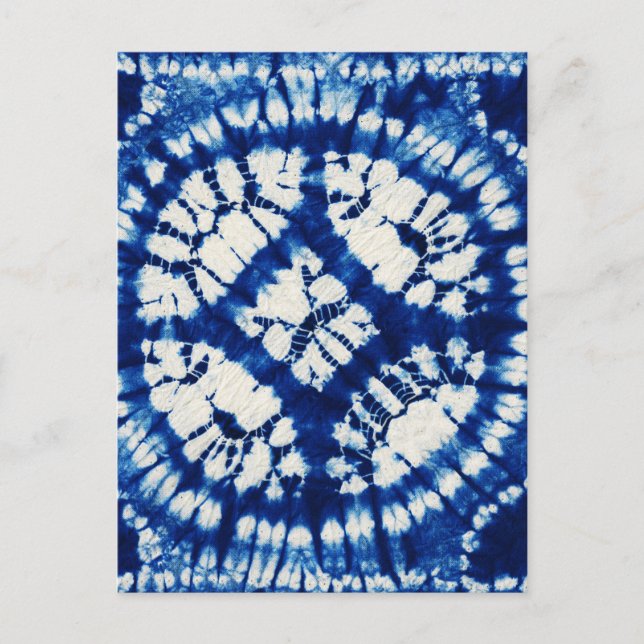 Shibori Tie Dye South Seas Indigo Batik Postcard (Front)