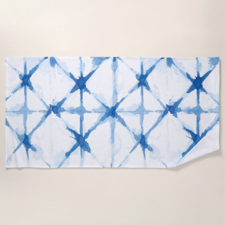 Shibori Tie Dye Triangle Pattern Beach Towel