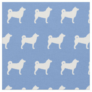 Shibu Inu Dog Silhouette Pet Light Blue Fabric