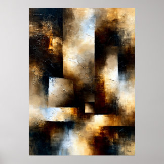 Shibui Bronze Passage Textured Geometric Abstract Poster