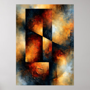 Shibui Ember Structure Japanese Inspired Textured Poster