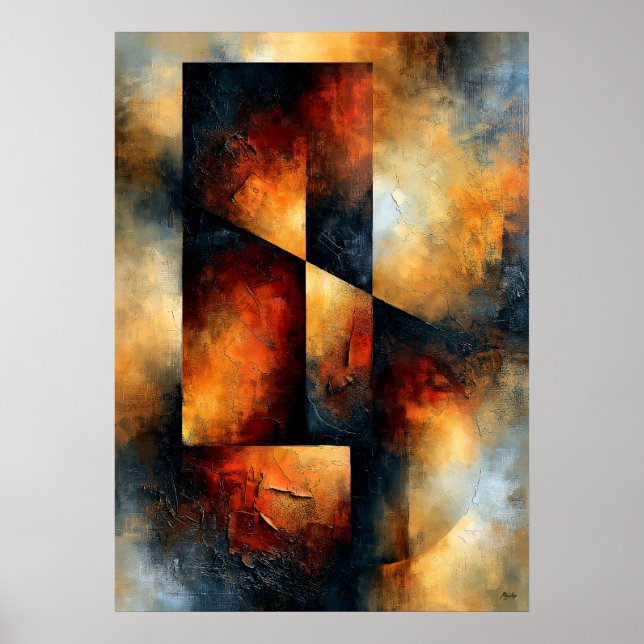 Shibui Ember Structure Japanese Inspired Textured  Poster (Front)