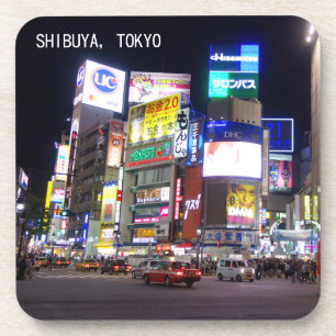 Shibuya City Lights Night in Tokyo Japan Coaster