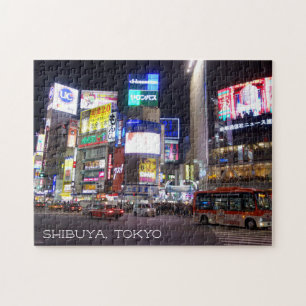 Shibuya City Lights Night in Tokyo Japan Jigsaw Puzzle