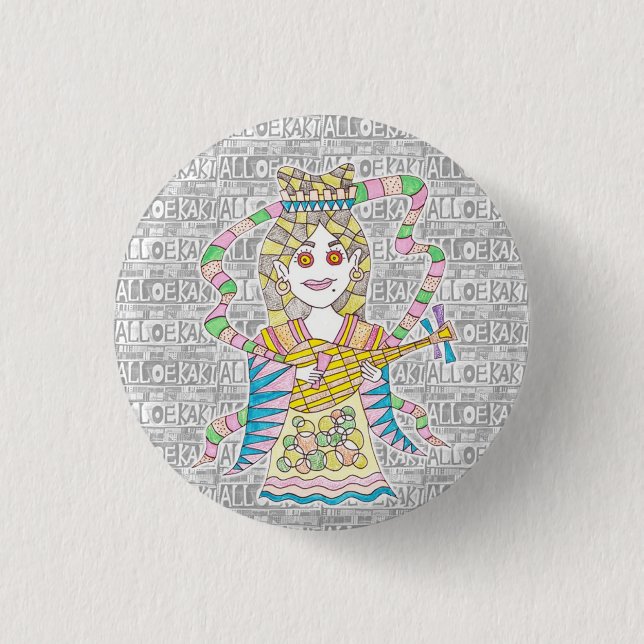 Shichifukujin / Benzaiten Can Badge (Front)