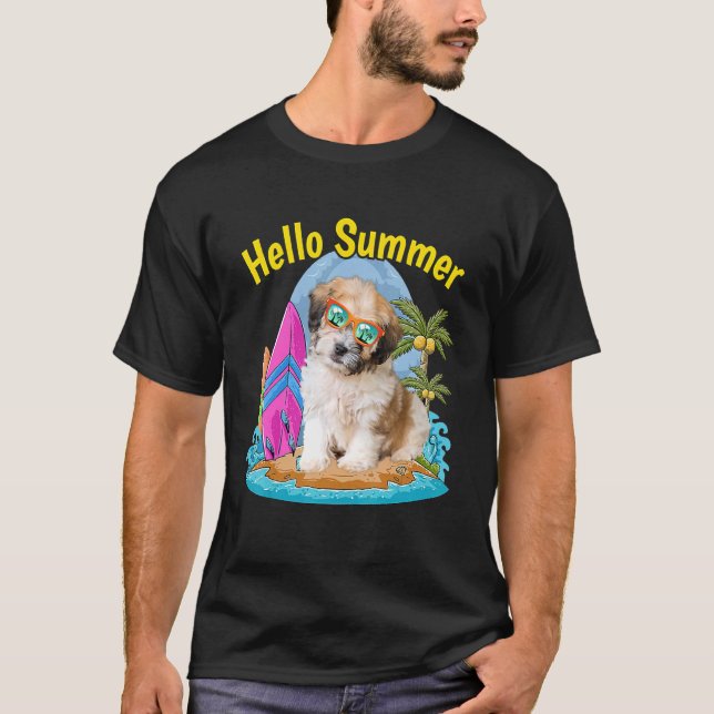 Shichon Hello Summer Dog  Vacation 2022 T-Shirt (Front)