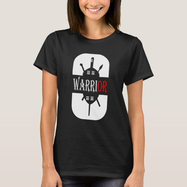 Shield And Spear Native Warrior T-Shirt (Front)