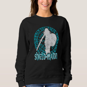 Shield Maiden Lagherta Warrior Vegvisir Runic Circ Sweatshirt