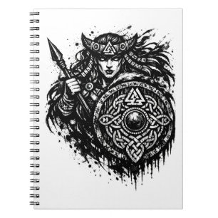 Shield Maiden Spear‑Sigil – Mythic Warrior Ink Notebook