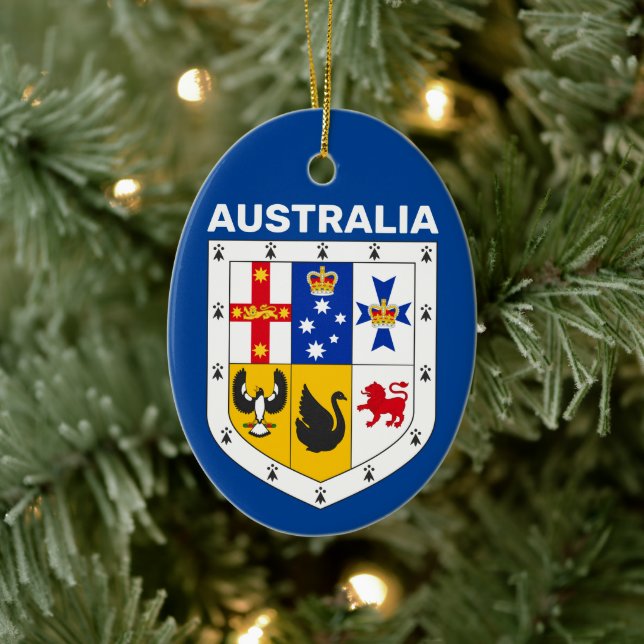 Shield of arms of Australia Ceramic Ornament (Tree)