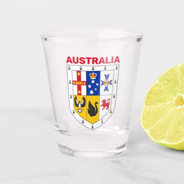 Shield of arms of Australia Shot Glass (Front)