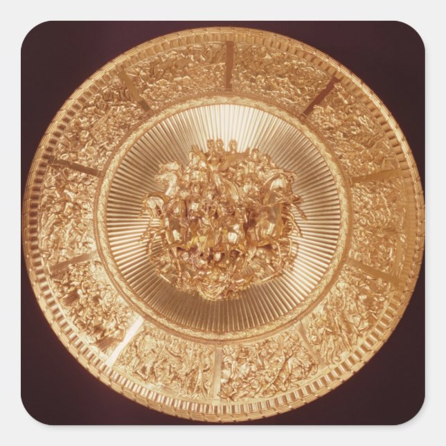 Shield, ordered by Green, War & Green Square Sticker (Front)