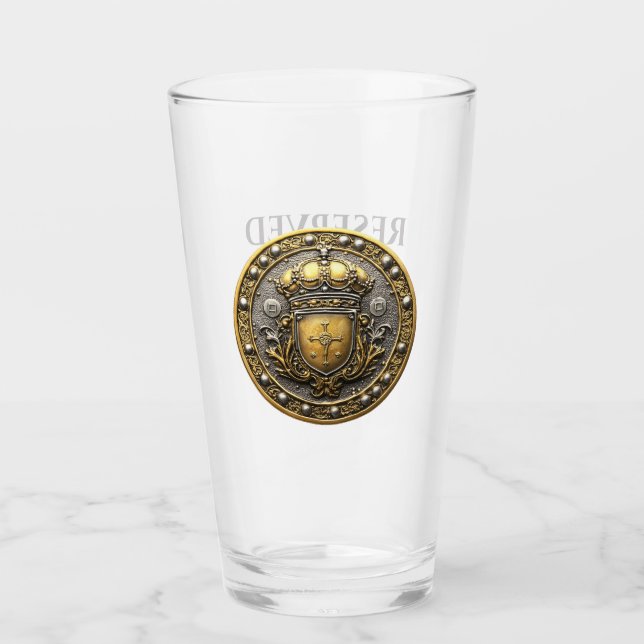 Shield | RESERVED | Personalised 16oz Libbey Pint  Glass (Front)