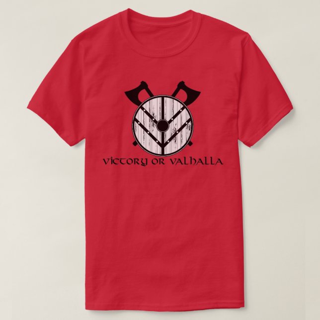 Shield Vikings Axe Valhalla T-Shirt (Design Front)