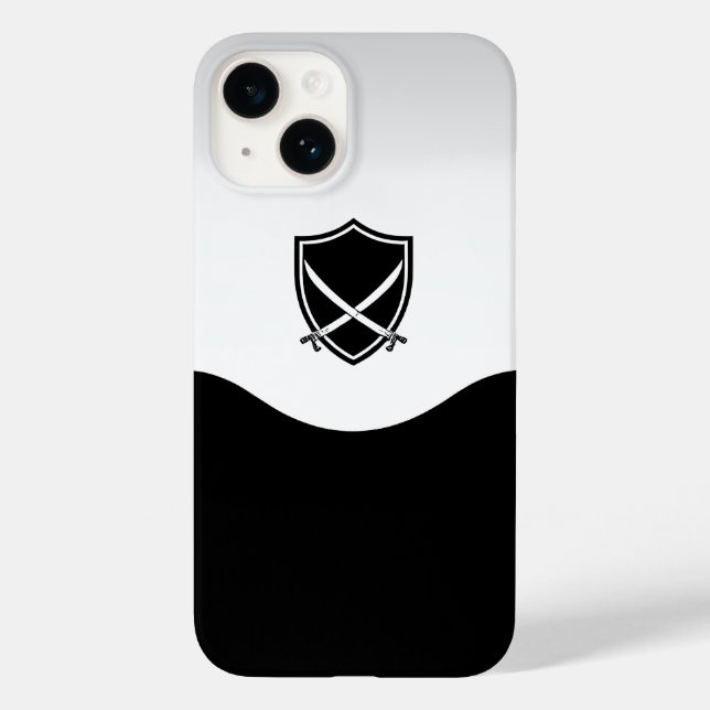 Shield with Crossed Swords Silver and Black Case-Mate iPhone Case (Back)