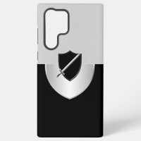 Shield with Crossed Swords Silver and Black