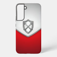 Shield with Crossed Swords Silver and Red
