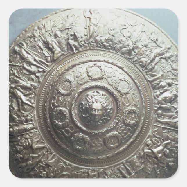 Shield with the head of Medusa, 1552 Square Sticker (Front)