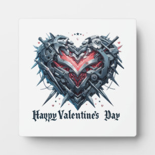 Shielded and caged valentines day heart plaque