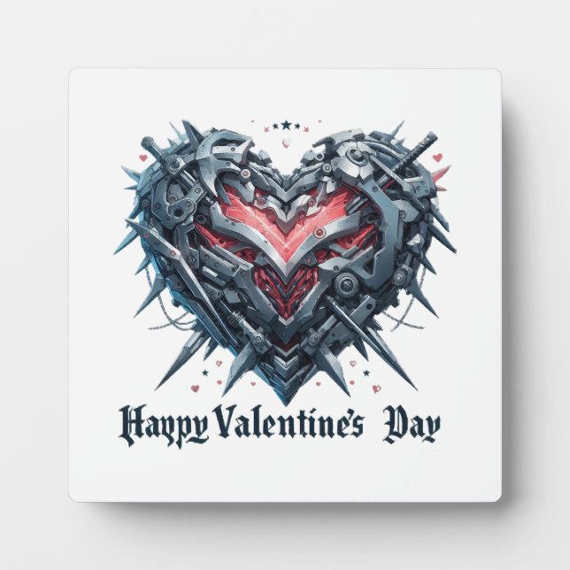 Shielded and caged valentines day heart plaque (Front)